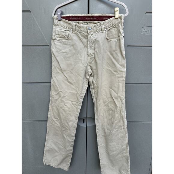 Ermenegildo Zegna Chino Khaki Pants Made In Italy Beige Size 34x32 - Picture 1 of 12
